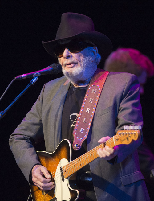 Steve Griffin  |  The Salt Lake Tribune


Merle Haggard sings and plays guitar with his band at Kingsbury Hall in Salt Lake City on Tuesday, June 24, 2014.