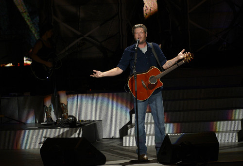Leah Hogsten  |  The Salt Lake Tribune
Country superstar Blake Shelton brought his Ten Times Crazier Tour to Usana Amphitheatre in West Valley City, Friday, Sept. 26, 2014.