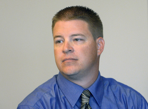 Al Hartmann  |  The Salt Lake Tribune
Former West Valley City police officer Shaun Cowley appears for his three-day preliminary hearing in Judge L.A. Dever's courtroom in Salt Lake City Monday October 6, 2014. Cowley is charged with second-degree felony manslaughter in the Nov. 2, 2012, fatal shooting of 21-year-old Danielle Willard.