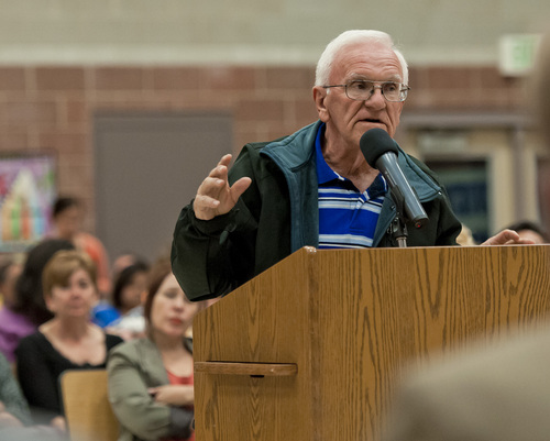 (Michael Mangum  |  Special to the Tribune)

Jay Ingleby speaks during a public meeting of the Salt Lake City Council at Parkview Elementary School on Tuesday, October 7, 2014.