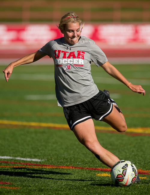 Trent Nelson  |  The Salt Lake Tribune
University of Utah soccer player Audrey Gibb at practice Wednesday October 8, 2014 in Salt Lake City.