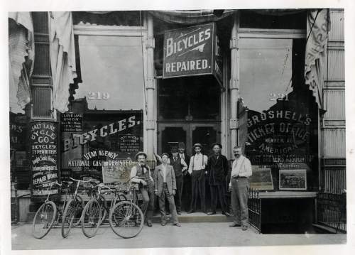 Tribune file photo

This undated photo shows Groshell's Bicycle Shop in Salt Lake City.