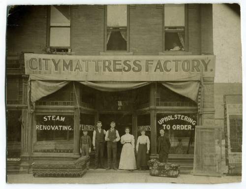 Tribune file photo

City Mattress Factory, 400 S Main, Salt Lake City, 1898.
