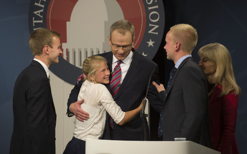 Steve Griffin  |  The Salt Lake Tribune


Doug Owens is congratulated by his family after debating Mia Love, in Utah's premier congressional matchup in the 4th district, at the Dolores Doré Eccles Broadcast Center on the University of Utah campus in Salt Lake City, Tuesday, October 14, 2014.