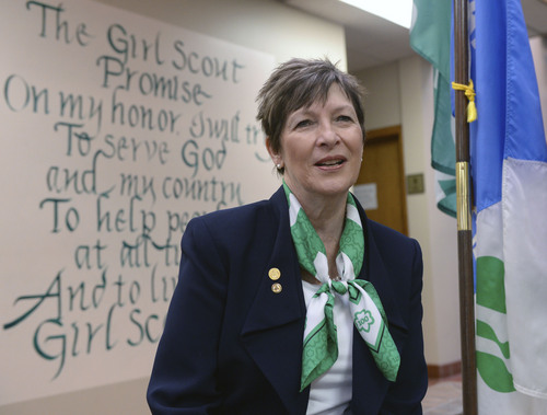 Al Hartmann  |  The Salt Lake Tribune
Debbie Nielson, who has been acting CEO of the Girl Scouts of Utah, and will be nominated to the national board this week when the Girl Scout National Convention comes to Salt Lake City. It's the first time the convention has come to Salt Lake C ity and it's the first time a Utahn will serve on the national board.