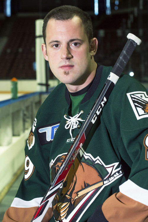 Steve Griffin  |  The Salt Lake Tribune


Utah Grizzlies hockey player Mathieu Aubin broke his neck last season but has come back and will play again this year. He is photographed here at Maverick Center in West Valley City, Monday, October 13, 2014.