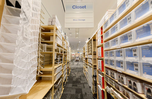 Francisco Kjolseth  |  The Salt Lake Tribune
The new Container Store set to open at Fashion Place Mall on Saturday, will be the first in Utah and number 68 for the popular nationwide chain that specializes in all things storage and organizing ideas for every room in the house.