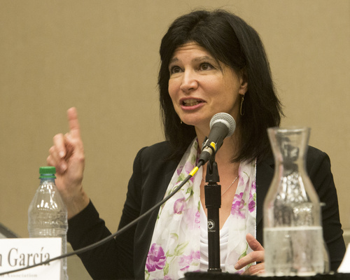 Rick Egan  |  The Salt Lake Tribune

Lily Eskelsen Garcia comments during a panel discussion at the UEA convention at the South Towne Expo Center, Thursday, October 16, 2014