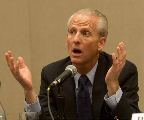 Rick Egan  |  The Salt Lake Tribune

Wayne L. Niederhauser comments during a panel discussion at the UEA convention at the South Towne Expo Center, Thursday, October 16, 2014