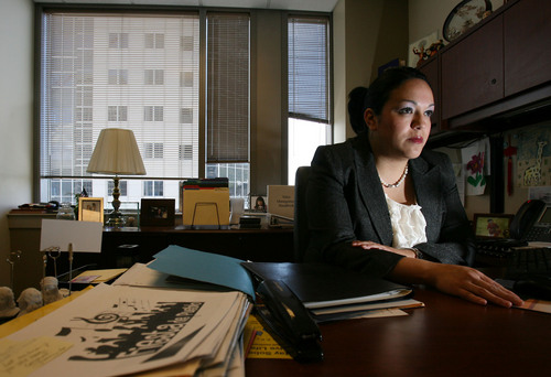Steve Griffin  |  Tribune file photo

Luz Robles, vice president and Hispanic/Latino martket manager for Zions Bank, and a state senator, talks about her political career from her office in Salt Lake City in 2011.