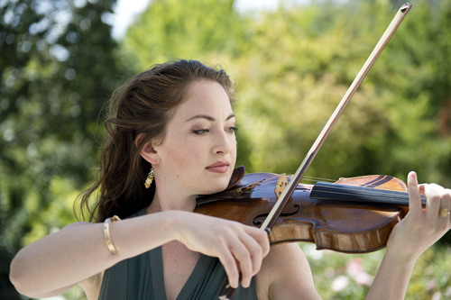 Lennie Mahler  |  The Salt Lake Tribune
Assistant principal second violinist Hanah Stuart poses at Memory Grove Park on Friday, Sept. 26, 2014.