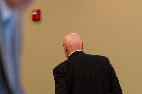 Trent Nelson  |  The Salt Lake Tribune
Bruce Wisan exits the Taylorsville court room after his appearance on a charge of contempt of court and a misdemeanor count of soliciting a prostitute, Thursday October 9, 2014.