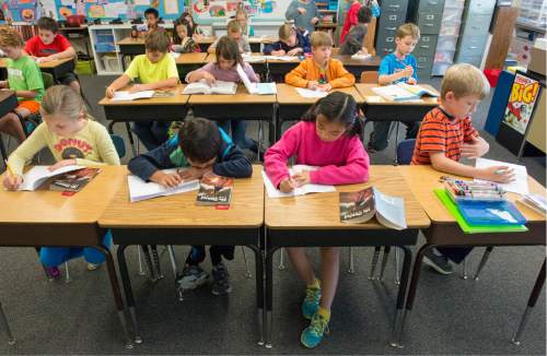 Rick Egan  |  The Salt Lake Tribune

Sonja Aoki's 4th grade class at Morningside Elementary School, in Holladay, Monday, October 27, 2014.