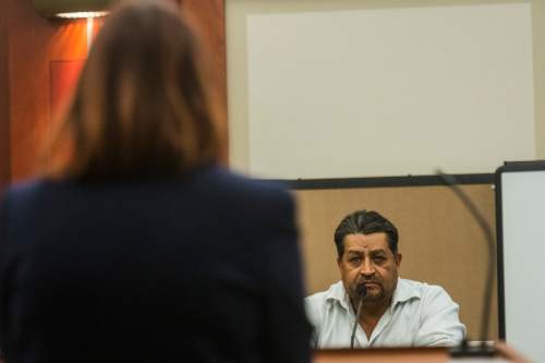 Chris Detrick  |  The Salt Lake Tribune
Isabel Chavez talks about the night his son was killed during the trail at the Scott M. Matheson Courthouse Tuesday October 28, 2014. Yelfis Sosa-Hurtado is on trial this week, charged in 3rd District Court with aggravated murder for allegedly shooting and killing 26-year-old Stephen Guadalupe Chavez, after a confrontation at CJ's Smoke Shop, 876 W. 800 South, in Salt Lake City on March 14, 2012.