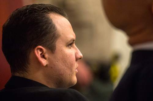 Chris Detrick  |  The Salt Lake Tribune
Yelfis Sosa-Hurtado listens during his trail at the Scott M. Matheson Courthouse Tuesday October 28, 2014. Yelfis Sosa-Hurtado is on trial this week, charged in 3rd District Court with aggravated murder for allegedly shooting and killing 26-year-old Stephen Guadalupe Chavez, after a confrontation at CJ's Smoke Shop, 876 W. 800 South, in Salt Lake City on March 14, 2012.