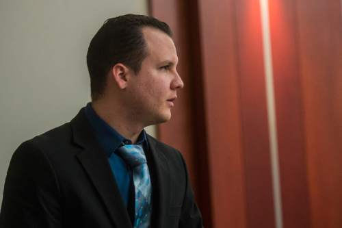 Chris Detrick  |  The Salt Lake Tribune
Yelfis Sosa-Hurtado enters the room during his trail at the Scott M. Matheson Courthouse Tuesday October 28, 2014. Yelfis Sosa-Hurtado is on trial this week, charged in 3rd District Court with aggravated murder for allegedly shooting and killing 26-year-old Stephen Guadalupe Chavez, after a confrontation at CJís Smoke Shop, 876 W. 800 South, in Salt Lake City on March 14, 2012.