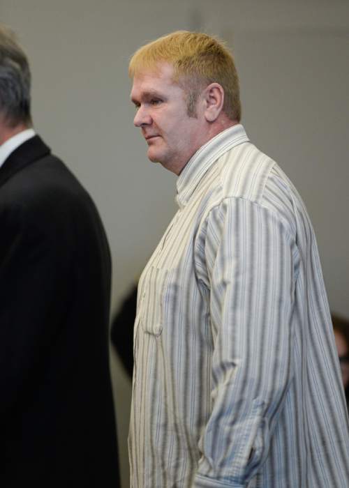 Francisco Kjolseth  |  The Salt Lake Tribune
Robert Hibbard, who pleaded guilty and mentally ill to second-degree felony kidnapping for taking a man hostage at the FBI office in September 2012, appears in court for sentencing on Monday, Nov. 3. 2014. Hibbard's ex-wife Rashell Langford had shot and killed herself as part of a suicide pact, from which her husband backed out and Hibbard was upset the husband didnít face a murder charge.