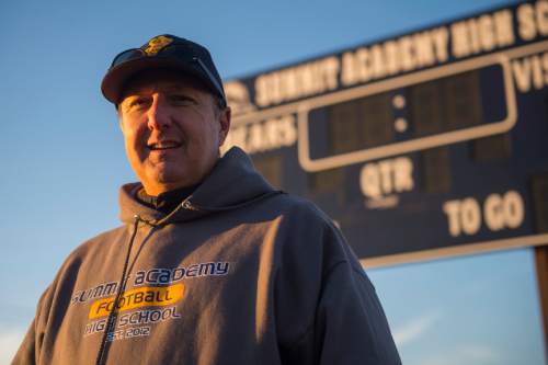 Chris Detrick  |  The Salt Lake Tribune
Coach Scott Gorringe poses for a portrait during a practice at Summit Academy High School Wednesday November 5, 2014.