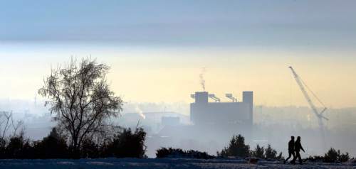 Steve Griffin  |  The Salt Lake Tribune


Rice Eccles Stadium, on the University of Utah campus, can be seen through the inversion as walkers enjoy clearer air above Eleventh Avenue in Salt Lake City, Utah Monday, December 16, 2013.