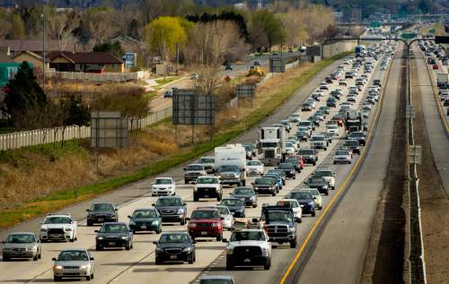 Trent Nelson  |  Tribune file photo
Rush hour traffic northbound on I-15 in Farmington. A new study says the average Salt Lake-area commuter last year experienced 37 hours of congestion-caused delay and had related expenses (fuel and time) of $1,059.