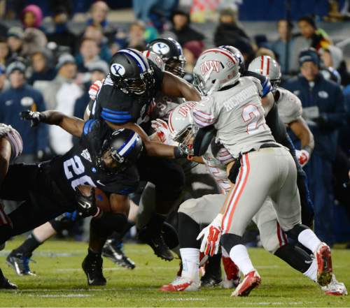 Steve Griffin  |  The Salt Lake Tribune

during first half action in the BYU versus UNLV football game at LaVell Edwards Studium in Provo, Saturday, November 15, 2014.