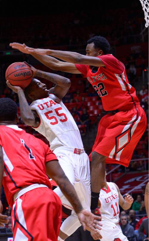 Leah Hogsten  |  The Salt Lake Tribune
Utah Utes guard Delon Wright (55) had 13 points, 8 assists, 3 blocks, and 4 steals. The University of Utah defeated Ball State University 90-72 during their home opener at the Jon M. Huntsman Center in Salt Lake City, November 14, 2014.