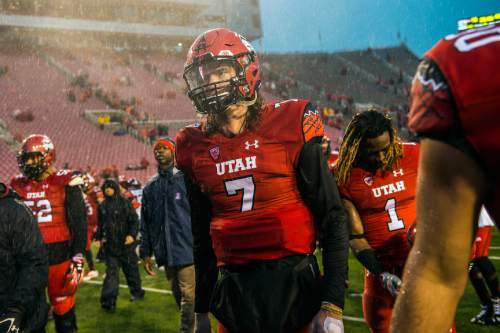 Chris Detrick  |  The Salt Lake Tribune
Utah Utes quarterback Travis Wilson (7) walks off of the field after the game at Rice-Eccles Stadium Saturday November 22, 2014. Arizona Wildcats defeated Utah Utes 42-10.