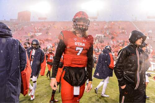 Trent Nelson  |  The Salt Lake Tribune
Utah Utes quarterback Travis Wilson (7) walks off the field after the loss as the University of Utah Utes host the Arizona Wildcats, college football at Rice-Eccles Stadium in Salt Lake City Saturday November 22, 2014.