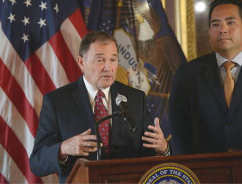 Al Hartmann  |  Tribune file photo
Utah Governor Gary Herbert released new budget projections that show the state with a whopping $638 million surplus. The additional revenue comes mostly from increased income tax collections and reflects robust growth in the economy.