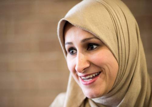 Rick Egan  |  The Salt Lake Tribune
Sara Al-Janabi, a refugee from Bagdad Iraq, received a Certificate of Achievement Award during the 4th Annual Celebration of Women of the World on Saturday.