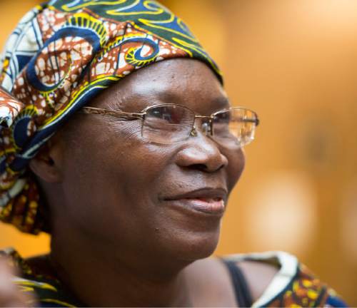 Rick Egan  |  The Salt Lake Tribune
Elisabeth, a refugee from The Republic of the Congo, received a Certificate of Achievement Award during the 4th Annual Celebration of Women of the World on Saturday.