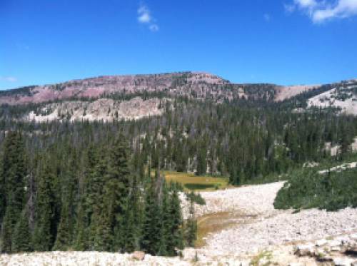 Nate Carlisle  |  The Salt Lake Tribune
A ridge, 2.4 miles from the Cuberant Lake trail head, provides a great view facing north on Sept. 1, 2014.