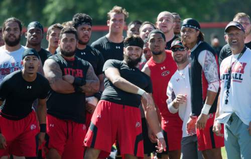 Steve Griffin  |  The Salt Lake Tribune


Coaches and players watch as University of Utah defensive back Brian Blechen tries to throw a football into garbage can set up downfield during the Kyle's Camp Olympics following football practice on the University of Utah baseball field in Salt Lake City, Monday, August 18, 2014. The camp Olympics consists of fun events players and coaches computer in following practice.