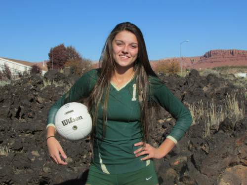 Tom Wharton  |  The Salt Lake Tribune

Snow Canyon's Alexsa "Crash" Parker is the Utah high school volleyball MVP this year.