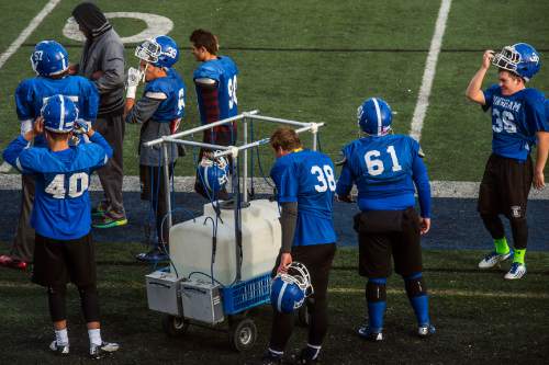 Chris Detrick  |  The Salt Lake Tribune
Members of the Bingham High School football team practice Wednesday December 17, 2014. Bingham will compete in the State Champions Bowl Series December 27th at Florida Atlantic University.