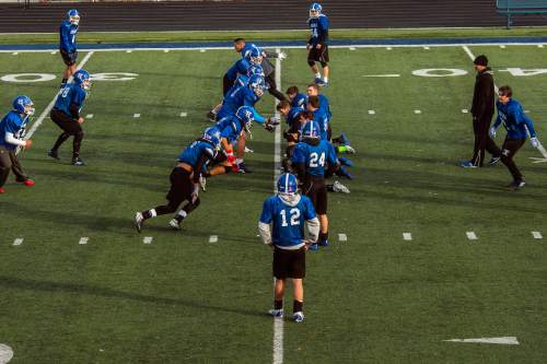 Chris Detrick  |  The Salt Lake Tribune
Members of the Bingham High School football team practice Wednesday December 17, 2014. Bingham will compete in the State Champions Bowl Series December 27th at Florida Atlantic University.