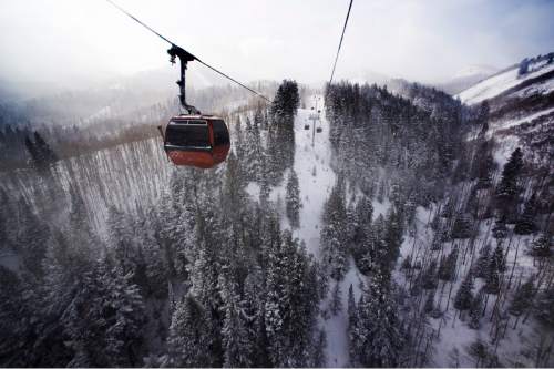 Rick Egan  |  The Salt Lake Tribune

The Red Pine Gondola transports skiers at The Canyons Resort, Friday, December 26, 2014