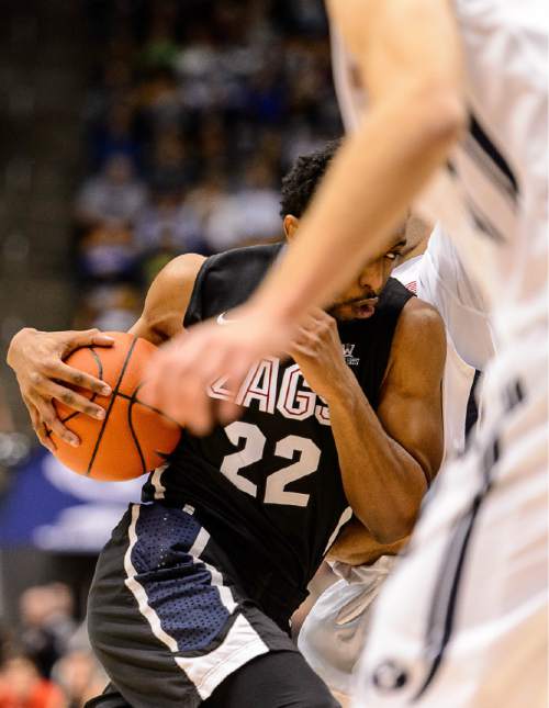 Trent Nelson  |  The Salt Lake Tribune
Gonzaga Bulldogs guard Byron Wesley (22) drives as BYU hosts Gonzaga, men's college basketball at the Marriott Center in Provo, Saturday December 27, 2014.