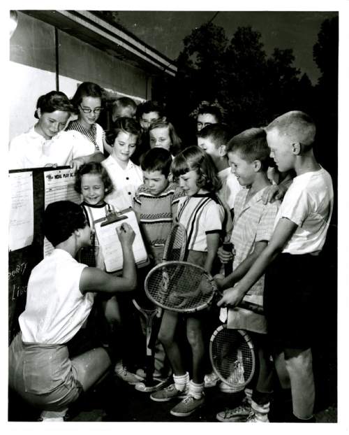 Tribune file photo

This undated photo shows children at the tennis courts. We think this may be from the No Champs Tennis Tournament sponsored by the Thribune for a number of years, but there isn't any information with the photo.
