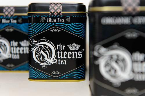 Trent Nelson  |  The Salt Lake Tribune
The Queens' Tea, a Salt Lake City brand put out by Michael Ferguson and J. Seth Anderson and sold at The Downtown Farmers market and restaurants/shops around the Salt Lake Valley.