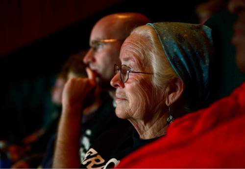 Scott Sommerdorf   |  The Salt Lake Tribune
Joan Mulholland watches "Selma" with her son Loki Mulholland on Saturday. Joan Mulholland was one of the white freedom riders from 1960's.