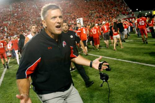 Chris Detrick  |  The Salt Lake Tribune
Utah Utes head coach Kyle Whittingham during the second half of the game at Rice-Eccles Stadium Saturday September 15, 2012.  Utah won the game 24-21.