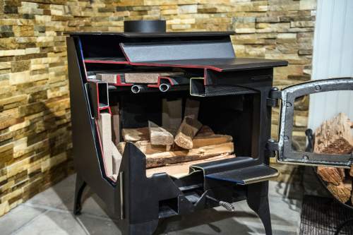 Chris Detrick  |  The Salt Lake Tribune
An EPA certified non-catalytic wood stove on display at Rocky Mountain Stove and Fireplace in Brickyard Plaza Friday January 16, 2015.