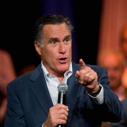 Trent Nelson  |  Tribune file photo
Mitt Romney was meeting with Jeb Bush in Utah on Thursday. Former Utah Gov. Mike Leavitt said not too much should be read into the huddle and he doesn't expect either man to change his plans whether to run or not.