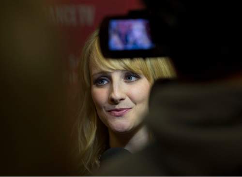 Steve Griffin  |  The Salt Lake Tribune

Melissa Rauch attends the premiere of "The Bronze," directed by Bryan Buckley during the movie's premiere at the Eccles Theatre in Park City, Thursday, January 22, 2015. Rauch and her husband Winston Rauch co-wrote the comedy about a former gymnast, washed-up and embittered a decade after winning the bronze medal -- who learns a young gymnast is threatening her local celebrity status.
