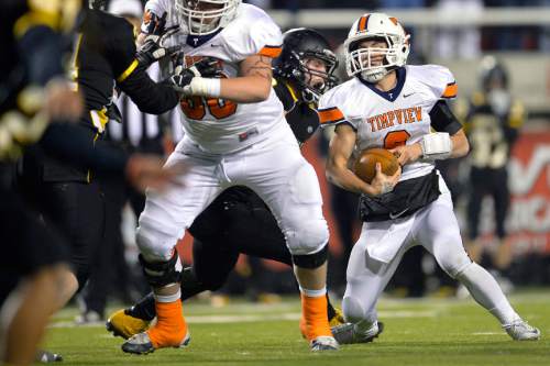 Chris Detrick  |  The Salt Lake Tribune
Timpview's Britain Covey (2) runs the ball during the 4A state championship game at Rice-Eccles Stadium Friday November 21, 2014.