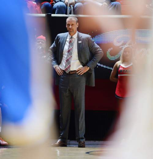 Steve Griffin  |  The Salt Lake Tribune


University of Utah head coach Larry Krystkowiak watches from the sidelines as he team cruises to victory over UCLA during men's basketball game at the Huntsman Center in Salt Lake City, Sunday, January 4, 2015.