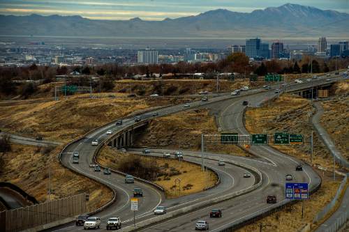 Chris Detrick  |  The Salt Lake Tribune
Traffic moves along Foothill Drive and I-215 in Salt Lake City Tuesday November 25, 2014.