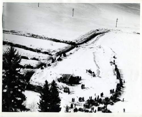 Tribune file photo

Ecker Hill, near Parley's Summit, in Nov., 1938. The venue was a world class ski jumping venue and hosted a number of high profile competitions in the 1930s and 1940s.