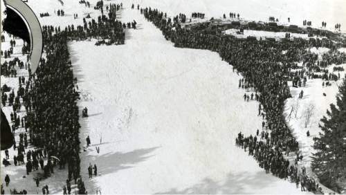 Tribune file photo

A crowd gathers to watch ski jumping at Ecker Hill, near Parley's Summit, in 1932. The venue was a world class ski jumping venue and hosted a number of high profile competitions in the 1930s and 1940s.